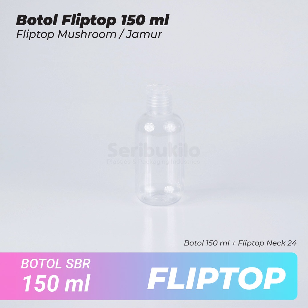 Botol Fliptop SBR 150 ml/Botol PET 150ml Fliptop Mushroom/Jamur SBR