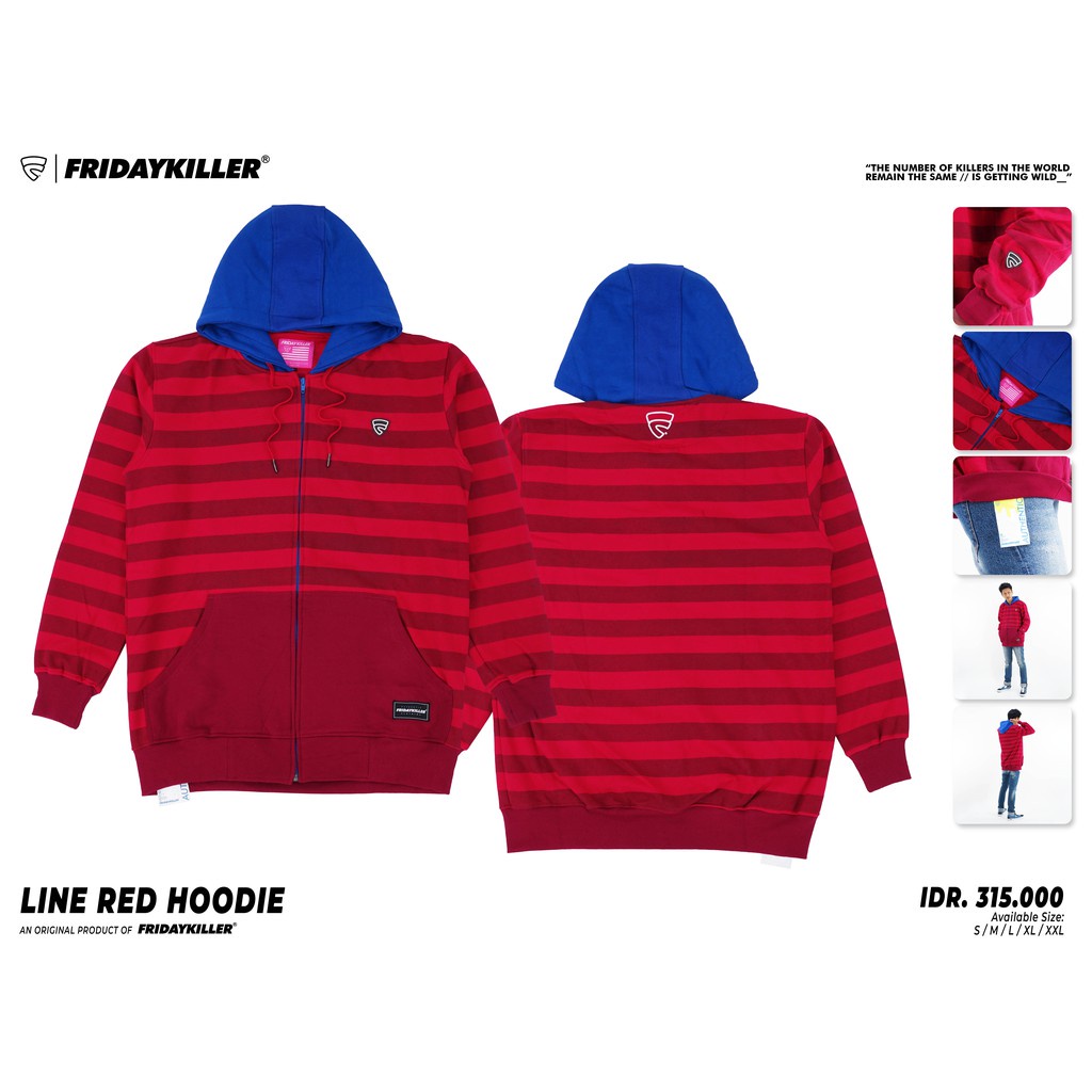 JAKET FRIDAY KILLER | LINE RED HOODIE