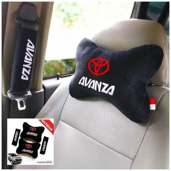 Bantal Sandaran Mobil AVANZA Headrest Kepala dan Seat Belt Berkualitas