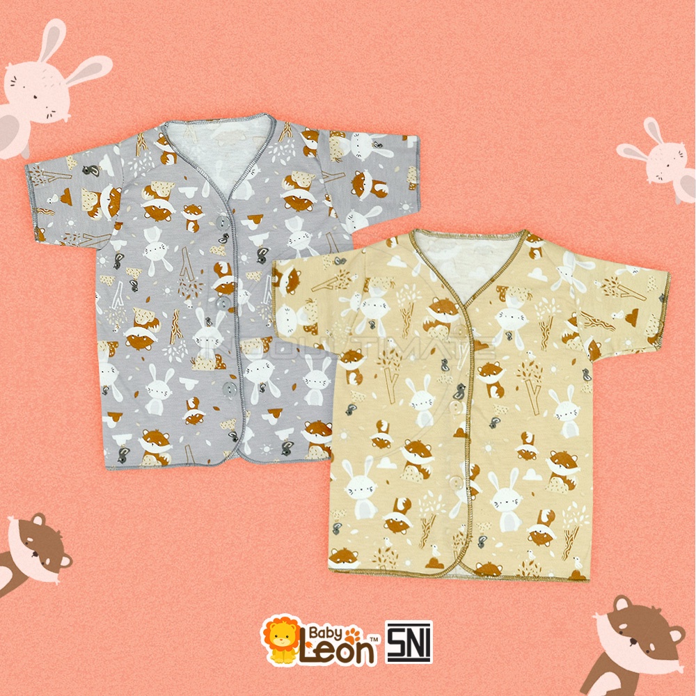 Diskon 7.7 1 Pcs Baju Bayi Lengan Pendek (0-3 Bulan) BABY LEON DS-111 Baju Bayi Baru Lahir Baju Tidur Bayi Baju