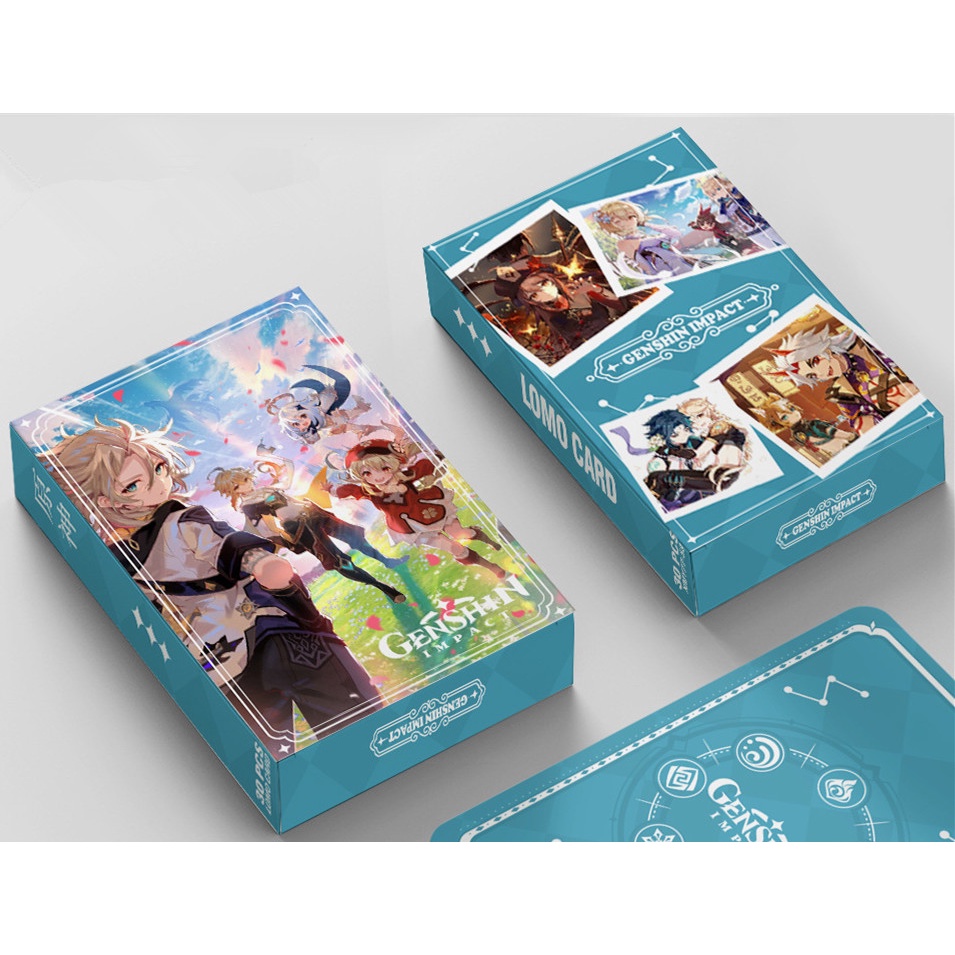 30pcs/box Genshin Impact Photocards Teyvat Lomo Vision Kartu Pos