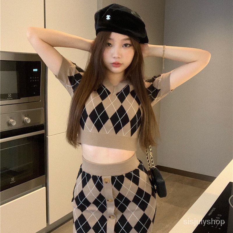 [✅BISA COD] #Sisjuly# Selubung jumper berlian wanita keinginan murni setelan v-neck Amerika paket pe