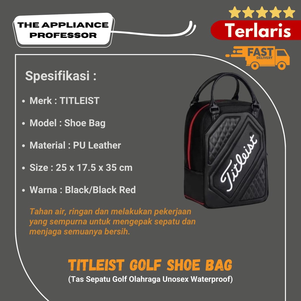 TITLEIST Golf Shoe Bag - Tas Sepatu Olahraga Unisex Waterproof Korean Style