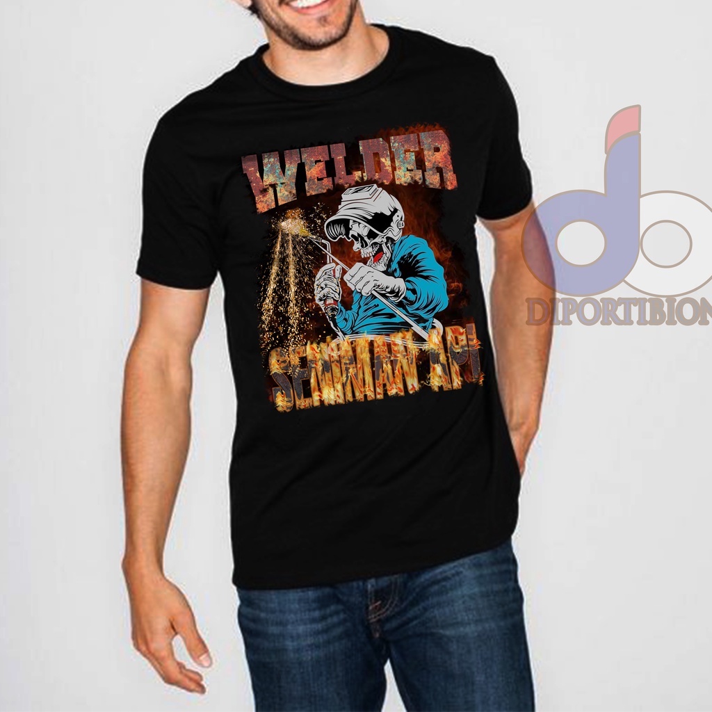 KAOS WELDER SENIMAN API / WELDER KAOS DISTRO / TUKANG LAS SENIMAN API LENGAN PENDEK