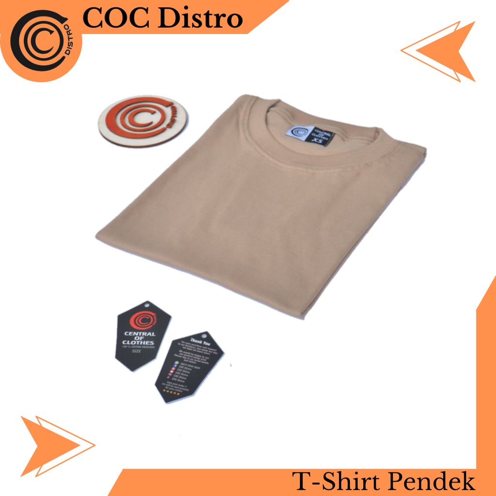 COC Distro Basic Unisex Pendek Coklat Susu / Kaos Polos / Kaos Pria / Kaos Wanita / Kaos Pendek / Co
