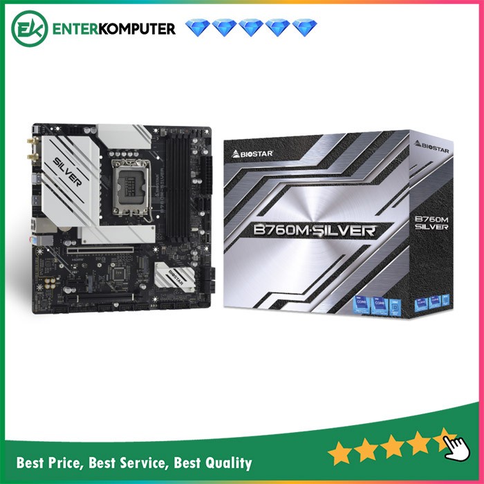 Biostar B760M-Silver (LGA1700, B760, DDR5, USB3.2 Type-C, SATA3)