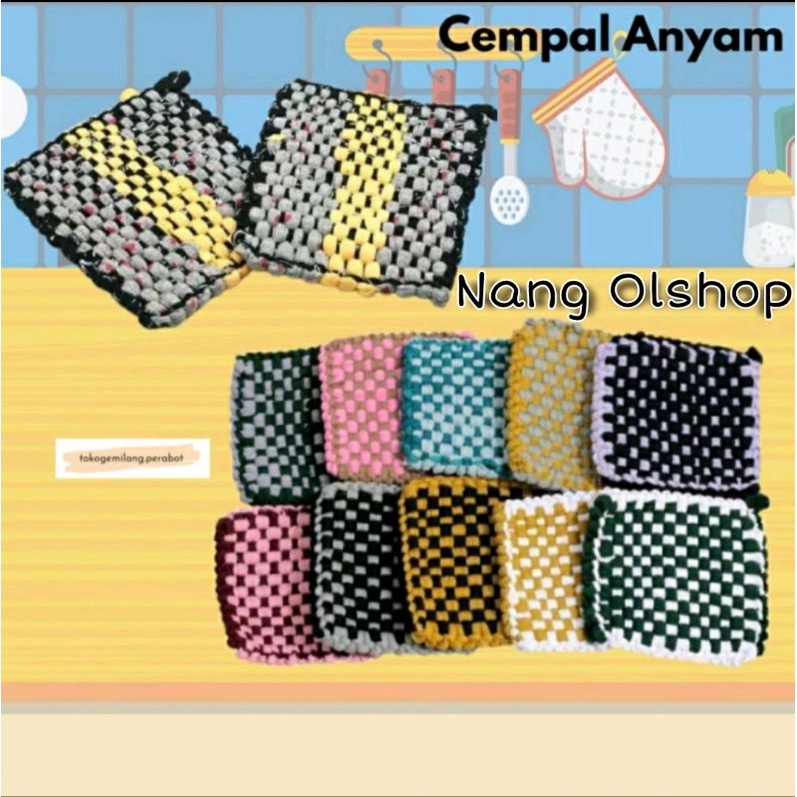 Cempal Penahan Panas Serbaguna Tebal Murah / Cempal Anyam Kualitas Premium Murah / Cempal Pegangan Penahan Panas Bisa COD