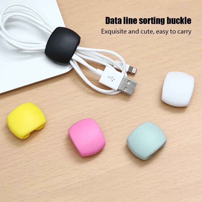 Klip Penyimpanan Garis Universal/Organizer Meja Kabel Data Earphone Portable/Wire Cord Winder Storage Buckle Organizer