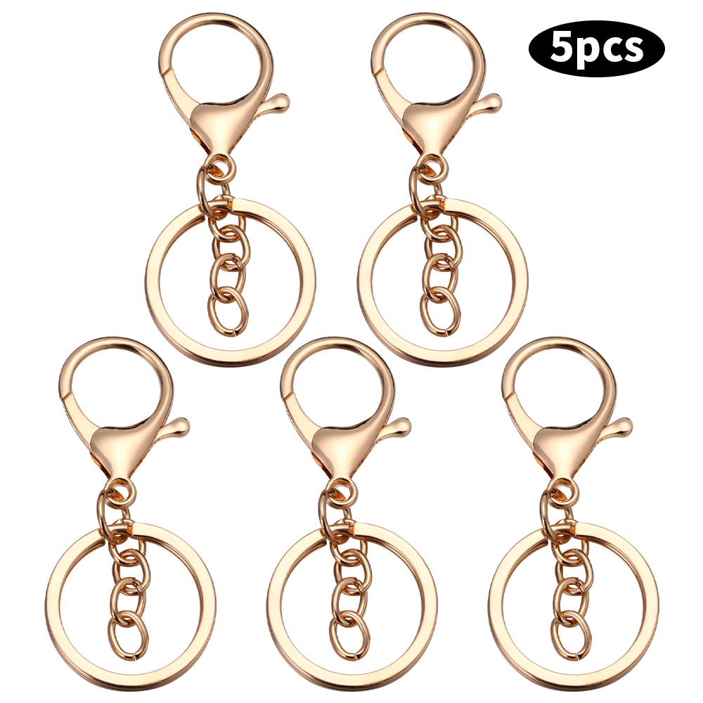 5pcs Metal Holders Key chain Lobster Clasps Klip Kait Snap Gesper Pinggang Gantungan Kunci Putar Trigger Key Ring Keys Liontin