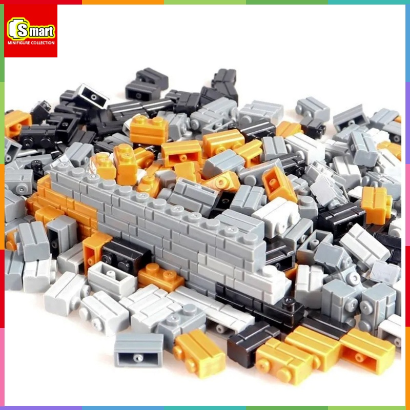 100g50+/ PCS Dinding Bata Partikel Blok Bangunan Aksesoris Castle Building Block Mainan Hadiah 1x4 Dinding Bata Tembok Pagar