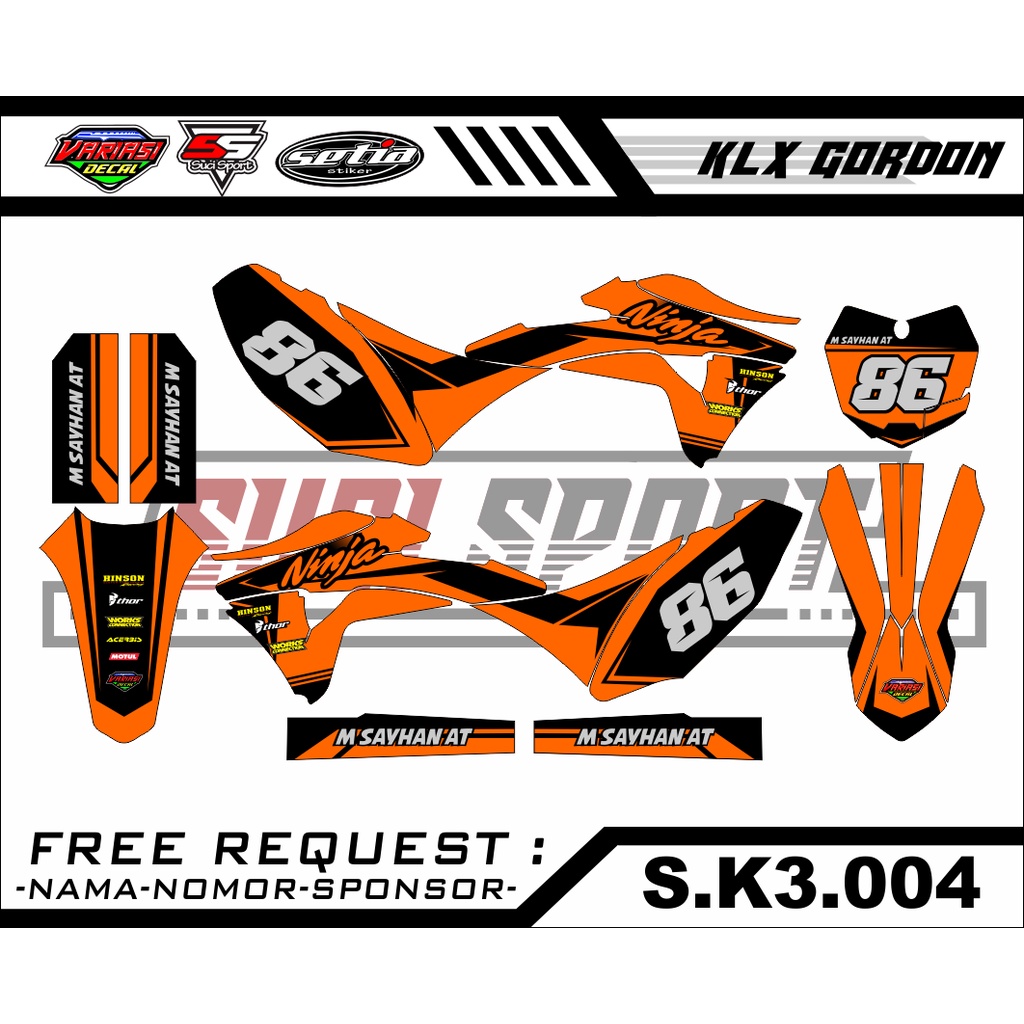 DECAL STIKER KLX 150 GORDON FULL BODY (S.K3.004)