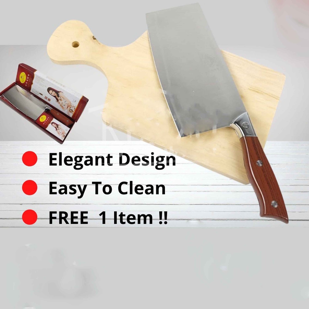 Miao Guan Jia / Pisau Gagang Kayu / Pisau Stainless Steel / Golok Dapur Anti Karat