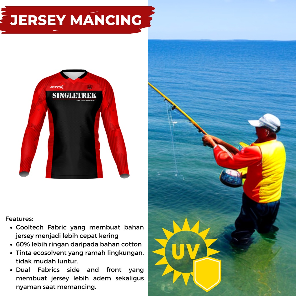 Jersey Mancing E2 Anti UV dengan Bahan Adem dan Nyaman, Cepat Kering
