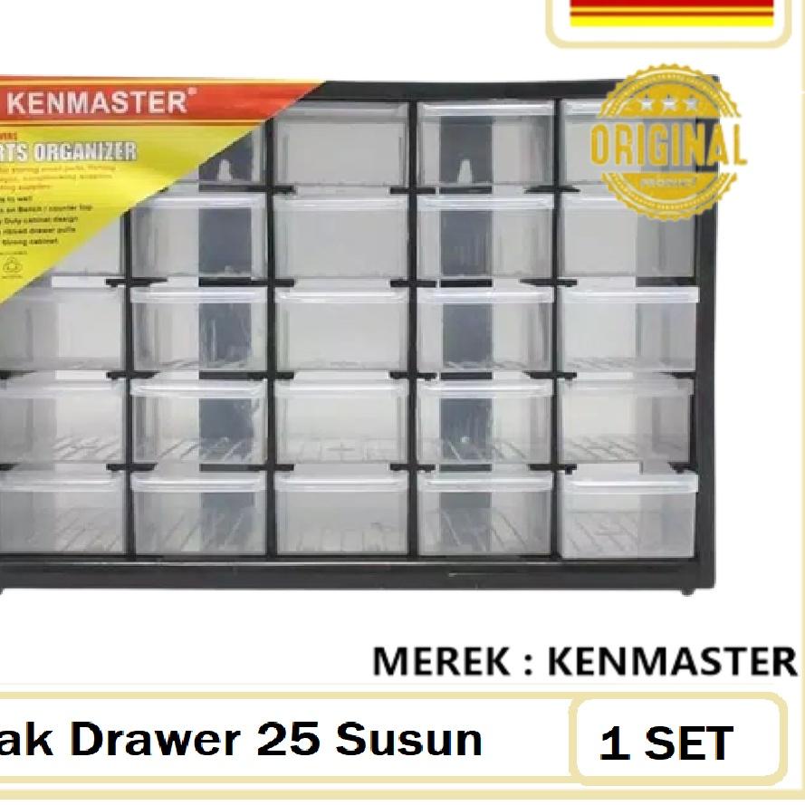 ➭ Kotak Plastik Kenmaster Rak Drawer 25 Susun Laci 25Slot Rak Susun Rak Plastik Kotak Kotak 25 Susun