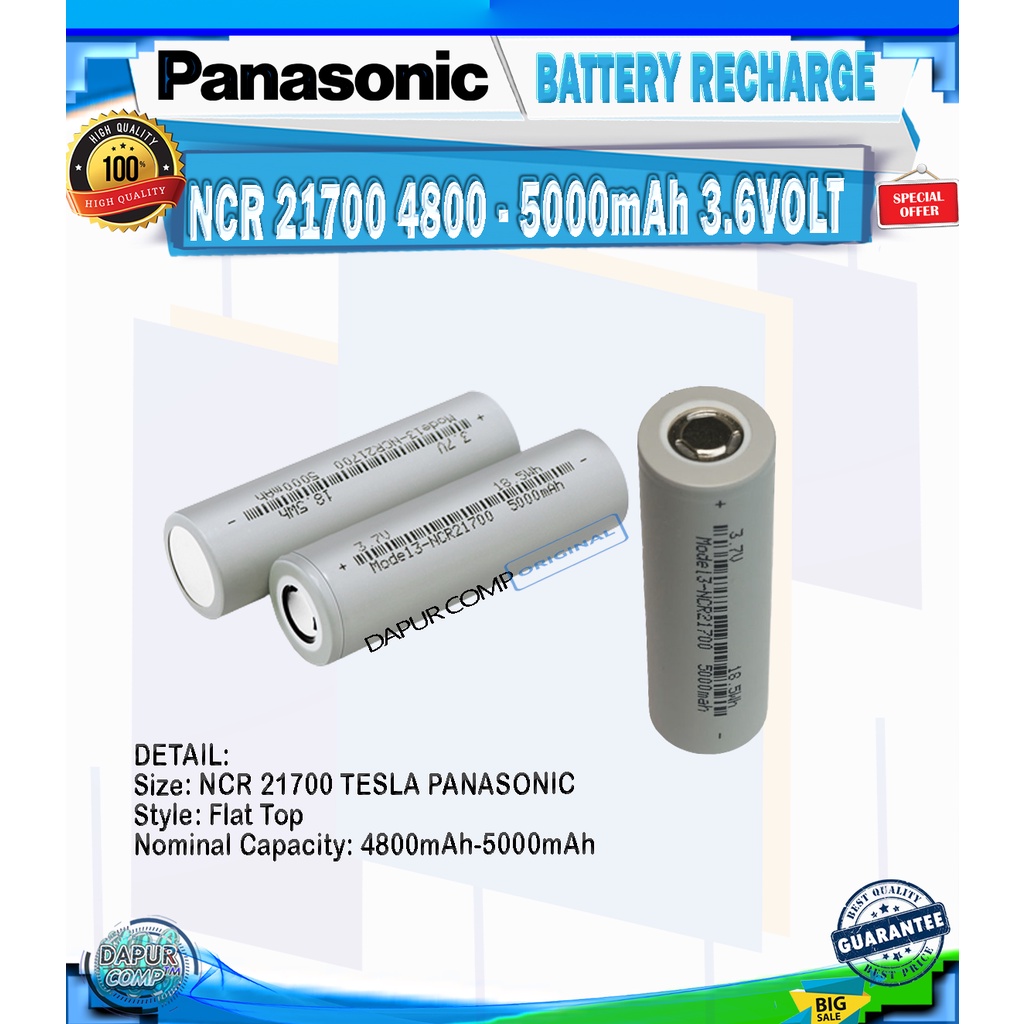 PANASONIC NCR 21700 5000mAh ORIGINAL PANASONIC TESLA