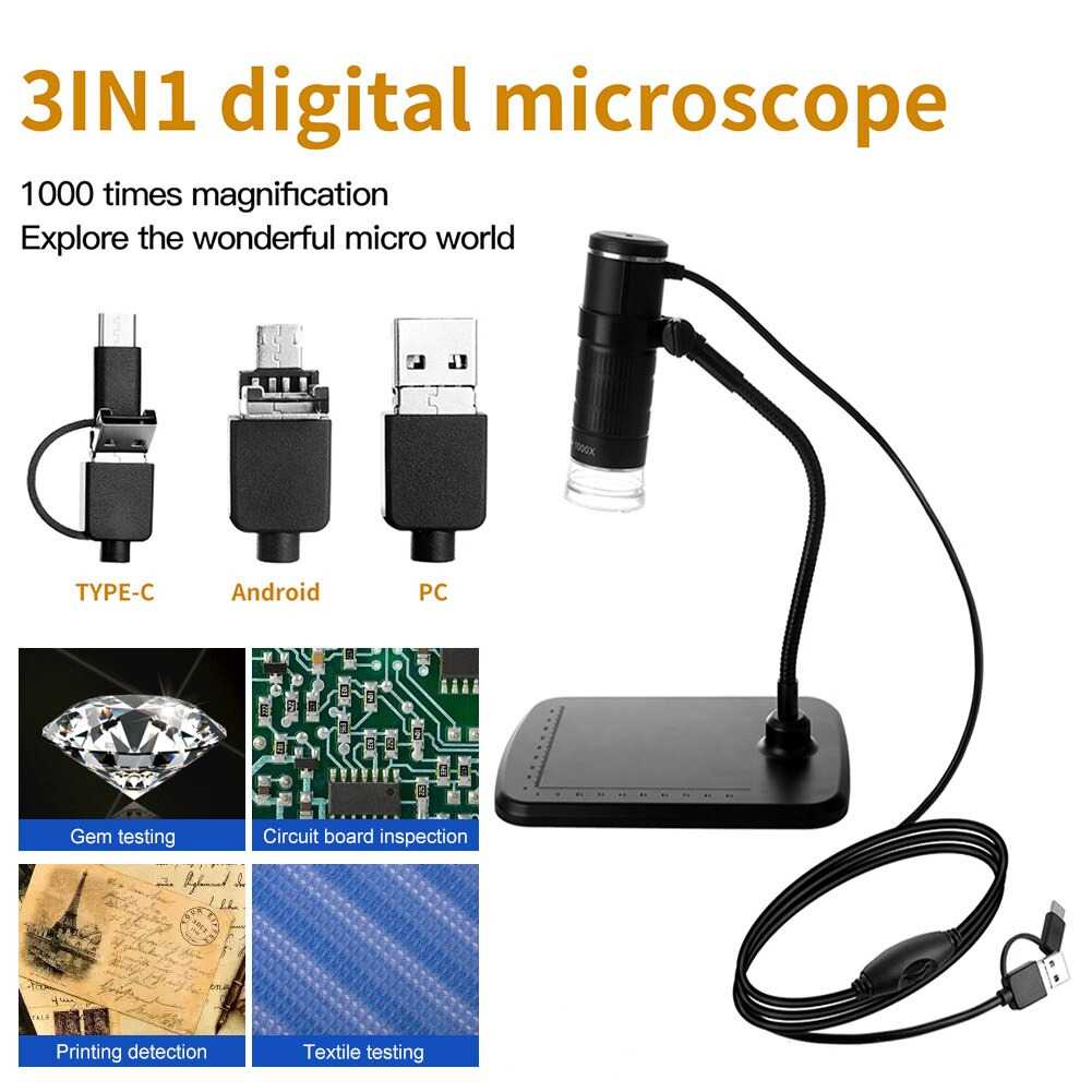 (BISA COD) FTIHSHP  Mikroskop Digital USB Android HD 1000x Magnification - AN104