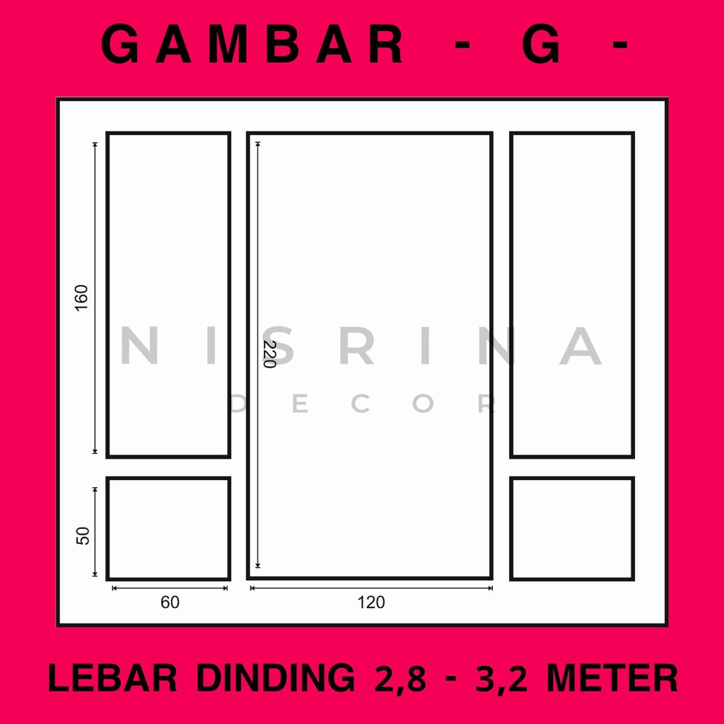 Wall Moulding Premium / Lebar Dinding 2,8 - 3,2 Meter