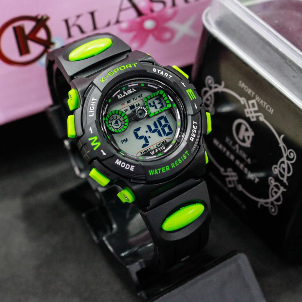 JAM TANGAN KLASKA WATCH ORIGINAL W-F115/WATERRESISTENT