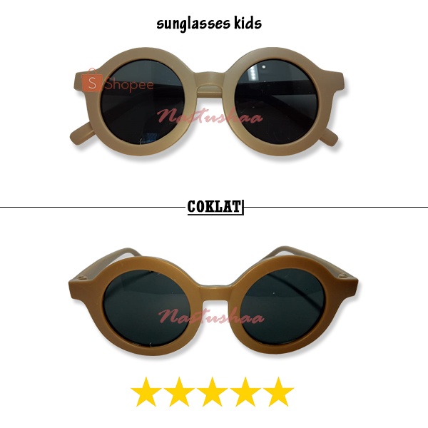 Kacamata Hitam Bingkai Bulat Anti Ultraviolet Anak/Laki-Laki Perempuan Fashion Import Kacamata Kids  Fashion Korea Murah NOCASE