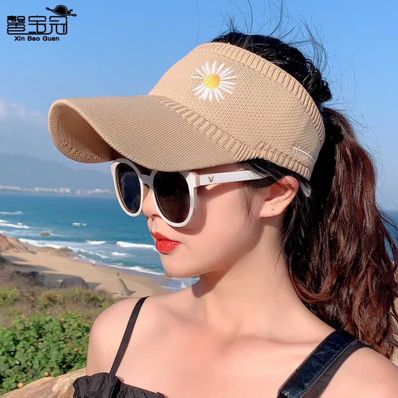 Topi baseball daisy Kecil Wanita Baru Rajutan Topi Berongga