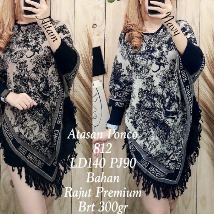 ✸ Atasan Rajut Ponco import Premium ☁