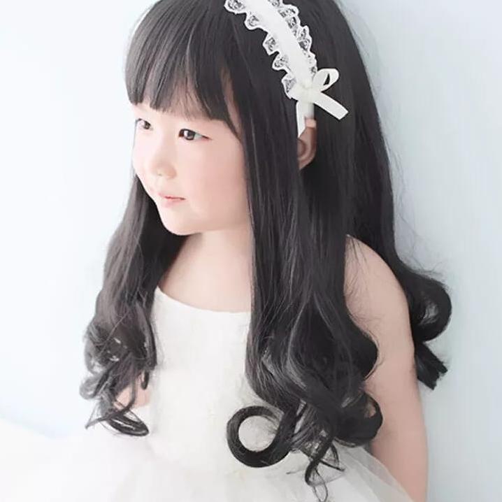 MALL Rambut Palsu Anak Panjang Sebahu Bergelombang Wig Rambut Anak Lucu Impor Lembut / Wig Anak Pere