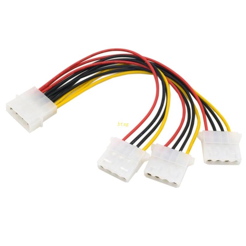 Btsg 4Pin IDE 1sampai3 Splitter Adapter Kabel Listrik 4Pin Male To 3port Molex- IDE Female Power Supply 2PCS 7.87in