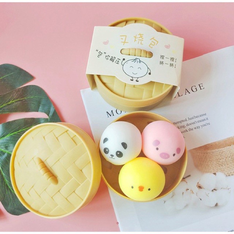 Mainan Bakpao Squishy pencet dim sum seperti asli lucu