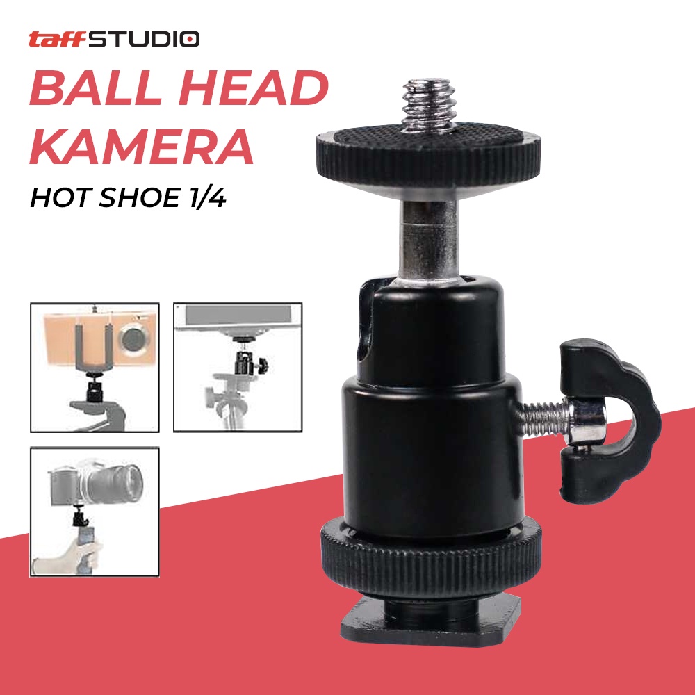 Ball Head Kamera Hot Shoe 1/4 - OMCSDHBK Black