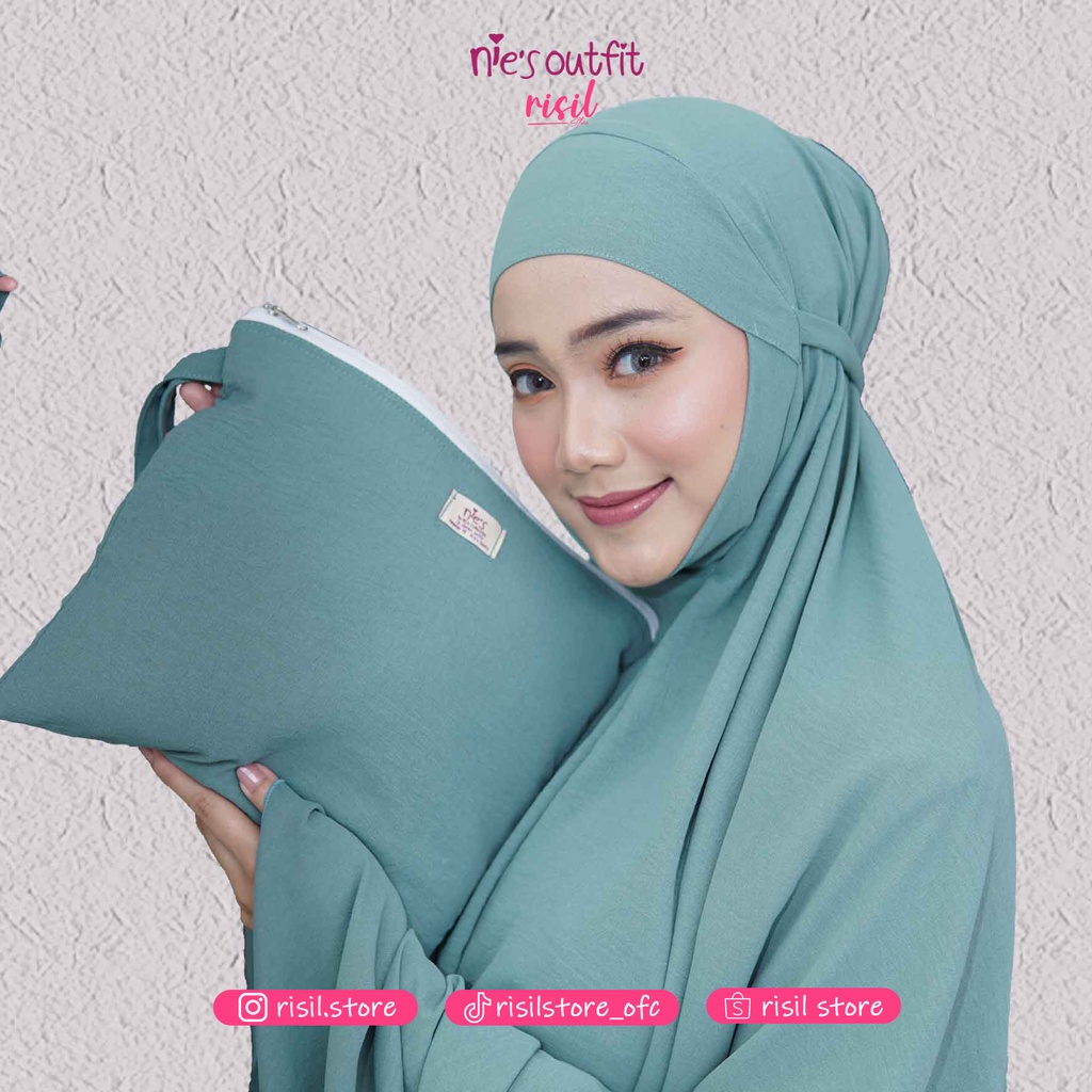 Mukena Dewasa KAREEMA Motif Polos Bahan Crinkle Airflow Katun Rayon Premium FREE TAS EXCLUSIVE