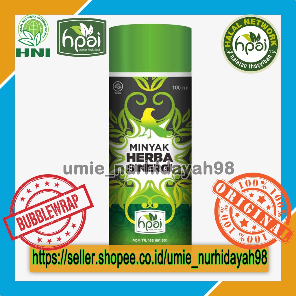 Minyak Herba Sinergi (MHS) / pijat urut luka gosok gatal asli hni hpai / Herbal Burung Bubut / butbu