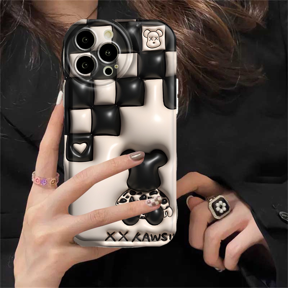 Soft Case Samsung A14 A04 A04S A13 A03 A03S A12 A52 A52S A21S A50 A50S A30S A20 A10S A10 A11 M11 J7 Prime J7 Pro J6Prime J6Plus Checkerboard Kaws Air cushion TPU Phone Cover