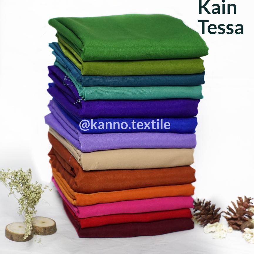 Terbaru Kain Polos Bahan Tessa Polyester Lebar 115 cm