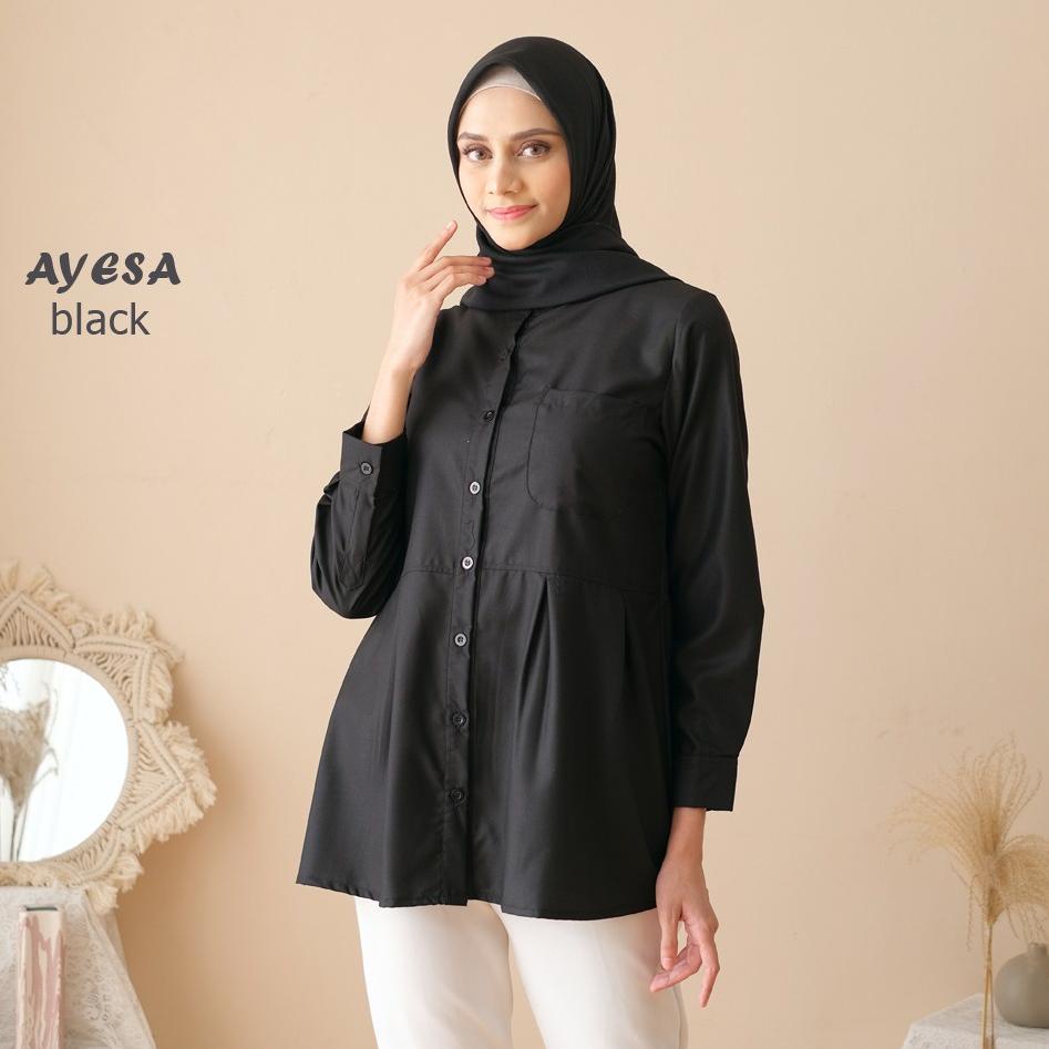 Bisa COD COD - M, L, XL, XXL - ORIGINAL Ayesa Top SKU ke 1 - Pakaian Kemeja Kerja Wanita by Hijab Ma