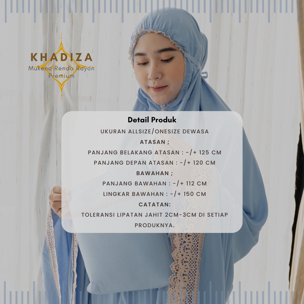 KHADIZA Mukena Renda Rayon Premium / Mukena Renda Polos