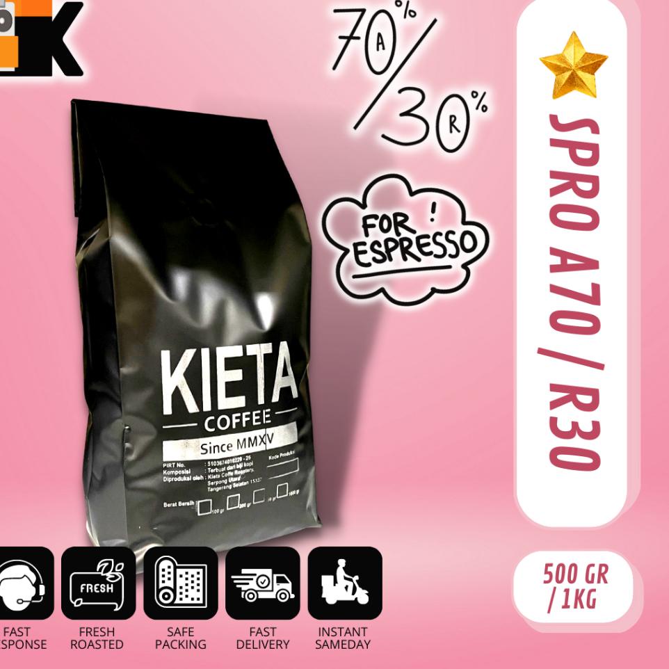 

♜ Biji Kopi 1kg Espresso Blend 70 arabika / 30 robusta ☂