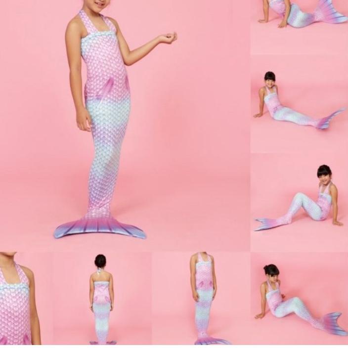 ❅ Mermaid baju duyung spesial pelangi baju renang new model kostum putri duyung anak ❉