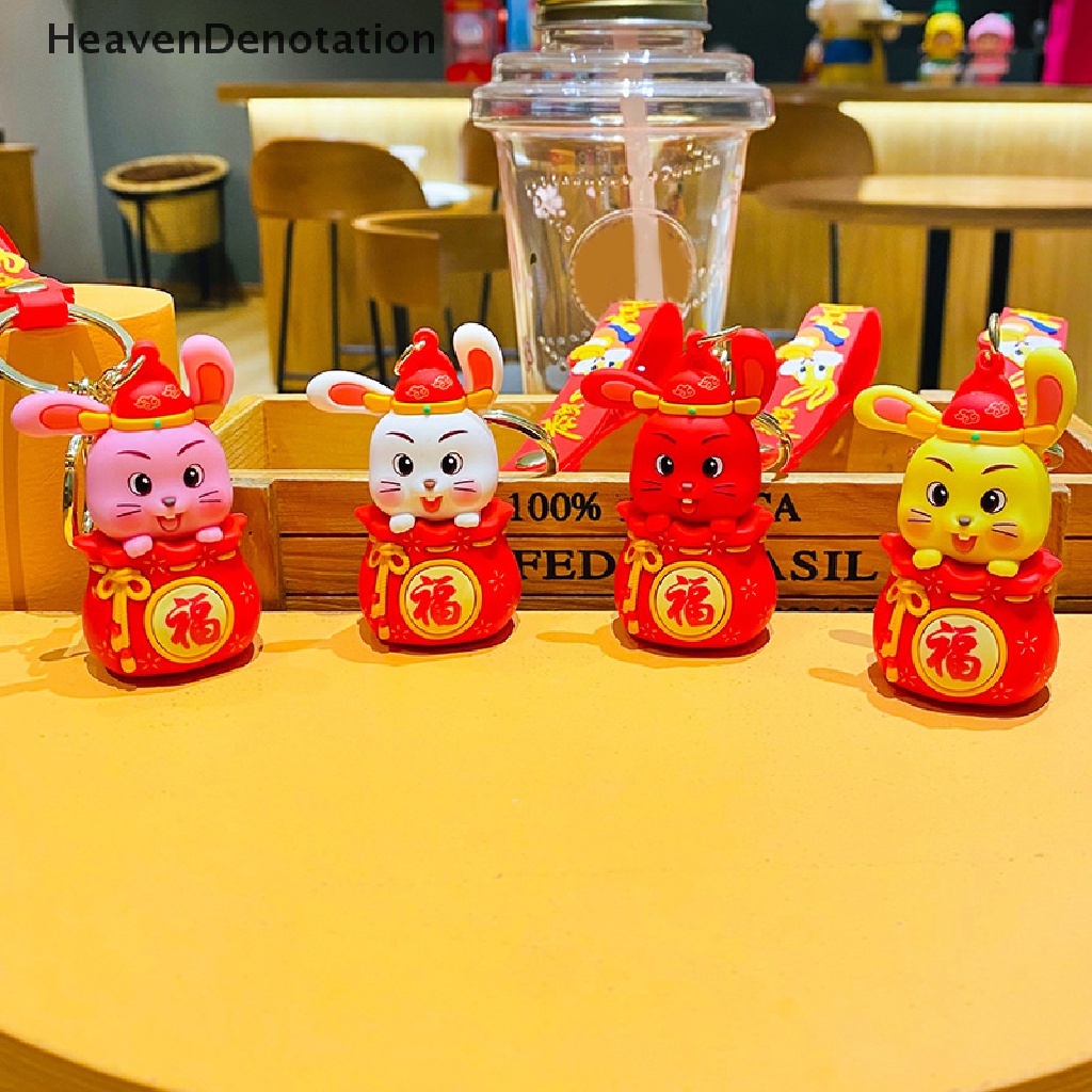 [HeavenDenotation] Gantungan Kunci Tahun Baru2023Gantungan Kunci Kelinci Lucu Bunny Aksesorisgantung Dekorasi Zodiak Cina Hewan Key Chain HDV