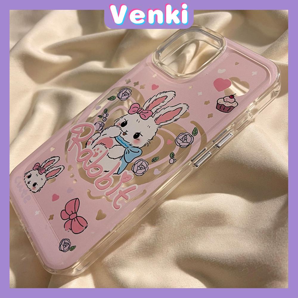 Case For iPhone 11 Soft TPU Transparent Space Case Cute Cartoon Rabbit Case Plating Buttons Camera Protection Shockproof For iPhone 14 13 12 11 Plus Pro Max 6 7 8 Plus XR XS