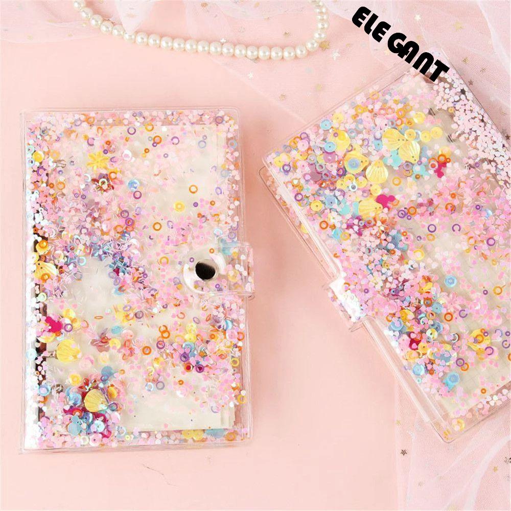 [Elegan] Notebook Cover PVC Lembut Perlengkapan Sekolah Planner Pelindung Transparan Longgar Leaf Folder A5/A6 Binder Cover