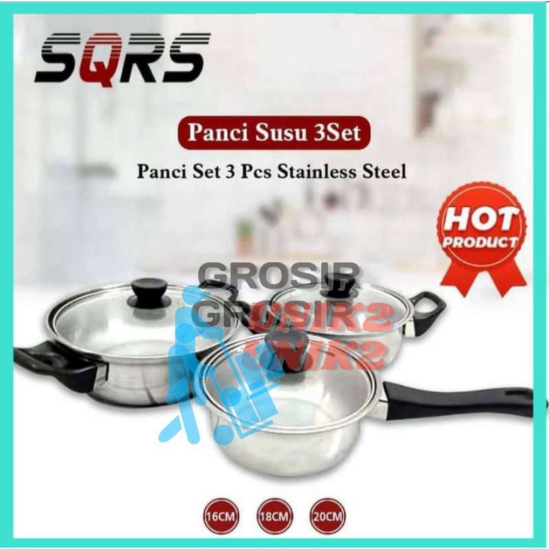 Panci susu 3pcs sqrs grosir unik