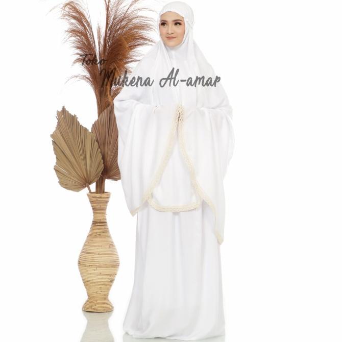 Mukena Katun Rayon Bali Murah Grosir Adem Jumbo Dewasa Polos Putih
