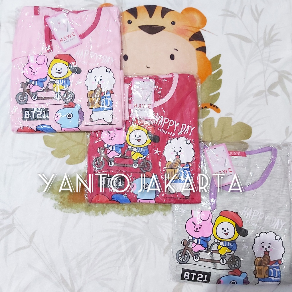 BAJU TIDUR ANAK PEREMPUAN BT21 PIYAMA LENGAN PANJANG 1-6 TAHUN