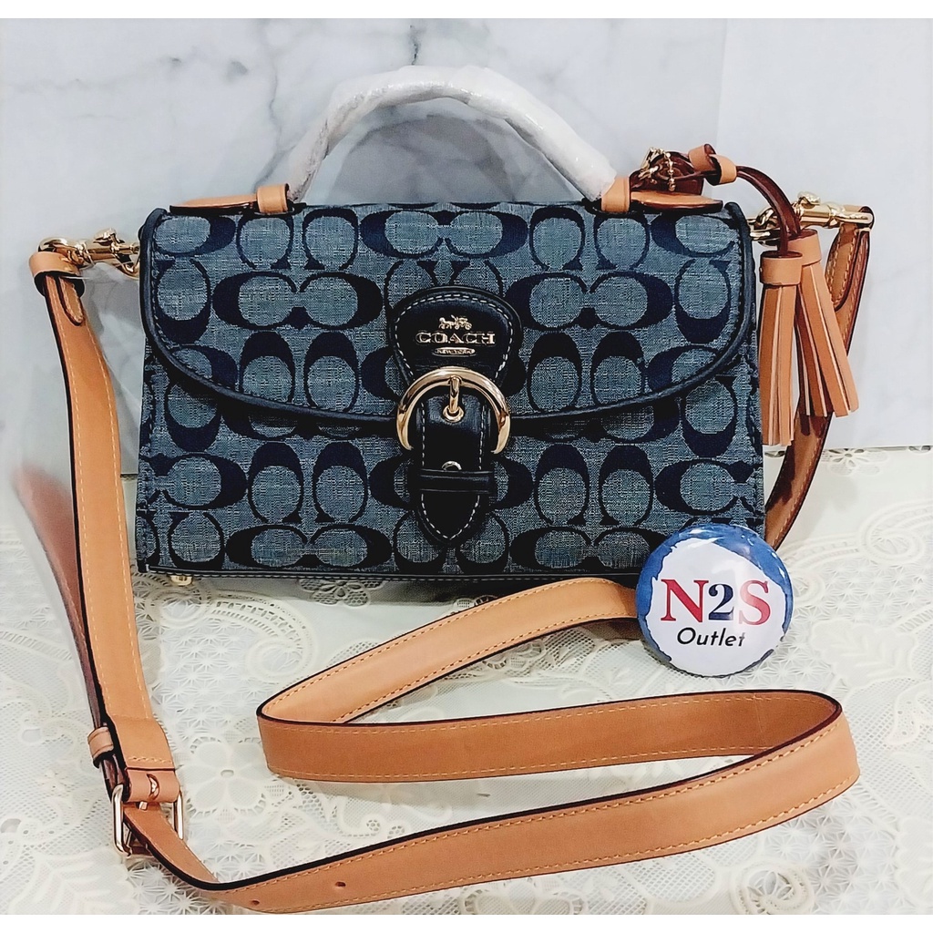 coach tas wanita C 39 kleo top handle original denim