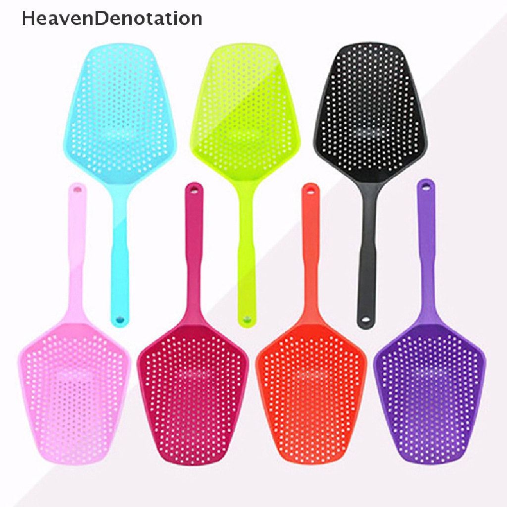 [HeavenDenotation] 1pc Sendok Sup Plastik Portabel Saringan Warna Warni Ladle Anti Melepuh Skimmer HDV