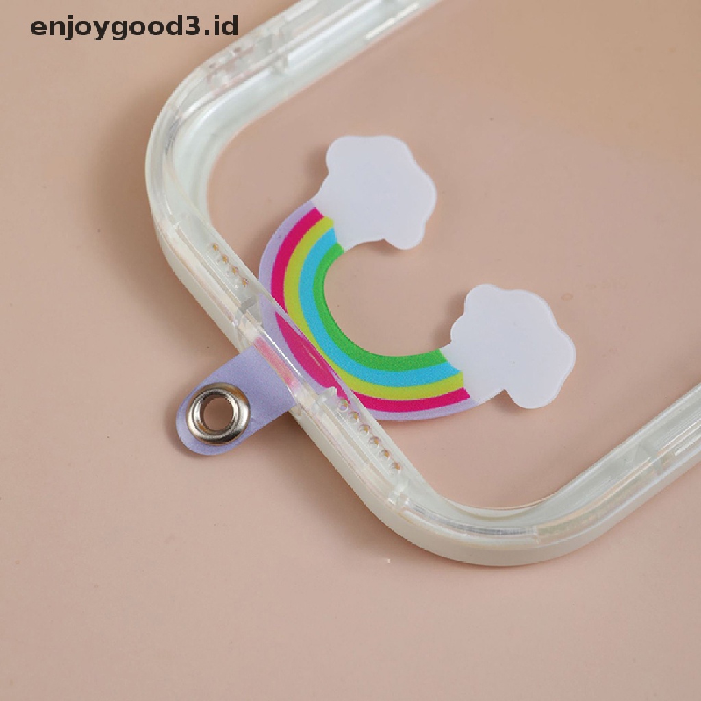 【 Rready Stock 】 Phone Lanyard Strap Patch Gasket For Mobile Phone Sling Tether Cloth Card Replacement Metal Ring Clip Snap Hang Cord Tabs （ ID ）