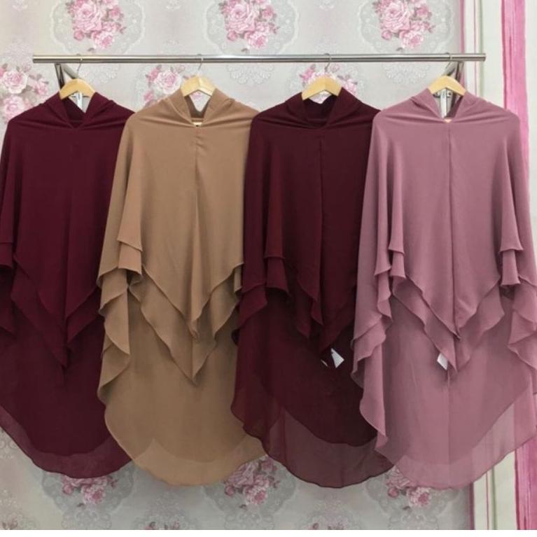 REKOMENDASI Jilbab Khimar Syar'i Pet Antem 2 Layer Ceruti Babydoll