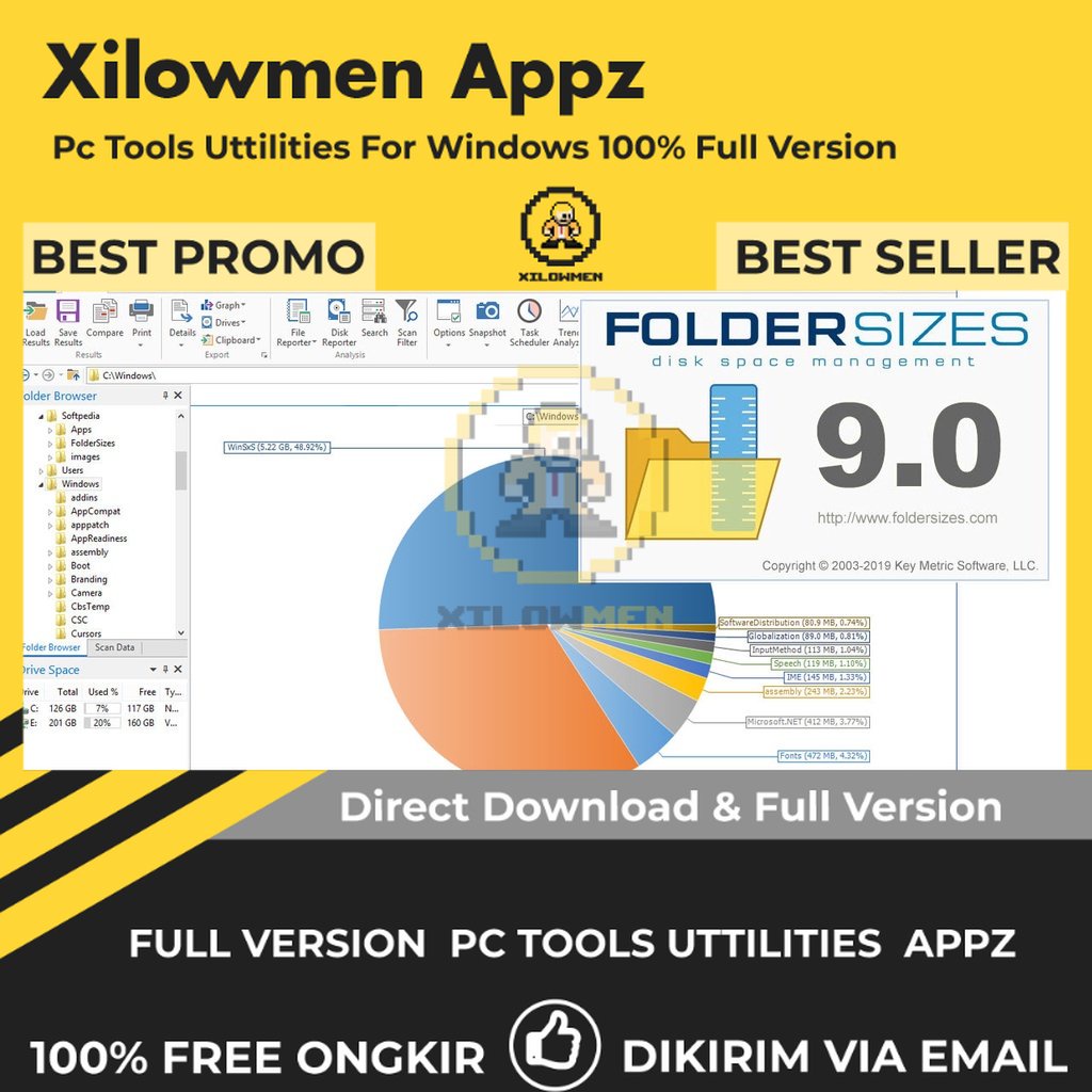 [Full Version] Key Metric FolderSizesrprise Pro PC Tools Software Utilities Lifetime Win OS