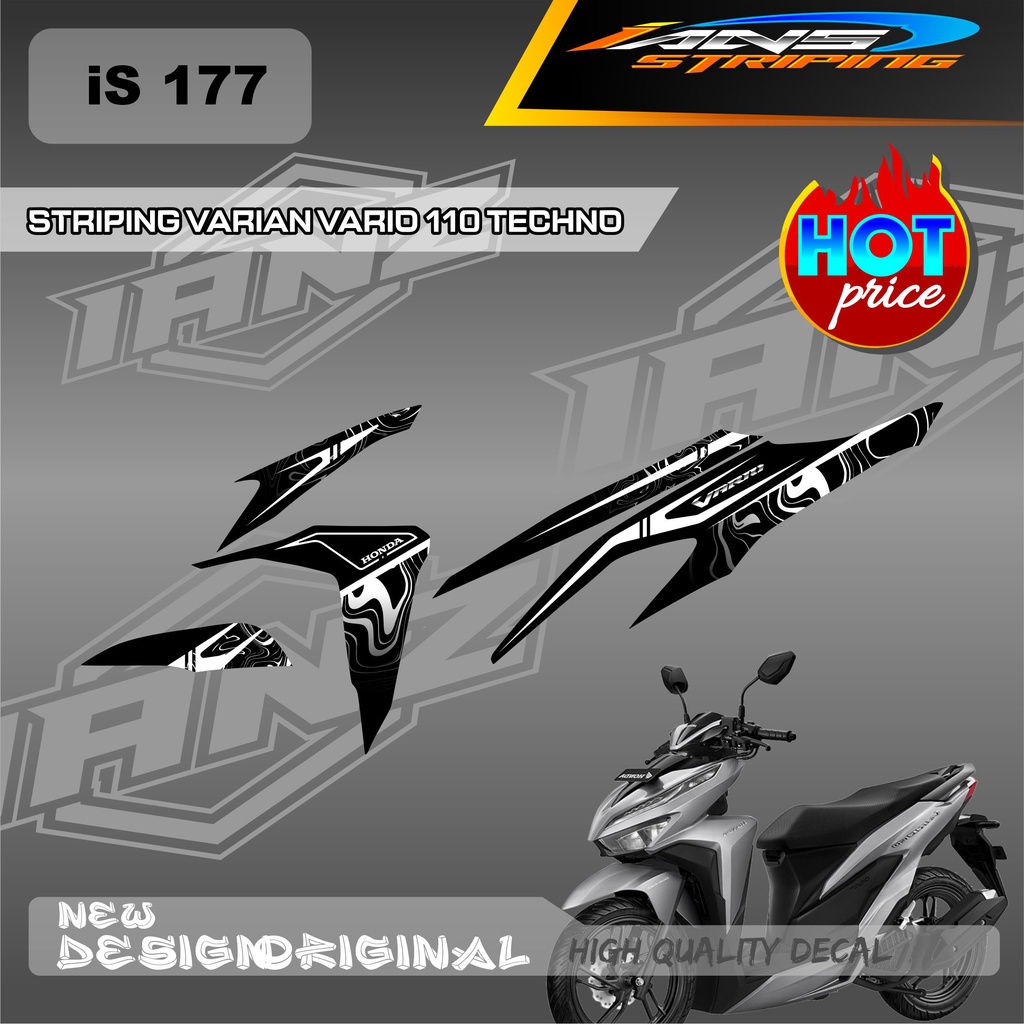 DECAL STRIPING LIST VARIO TECHNO 110 OLD / HONDA VARIO TECHNO 110 MENGGUNKAN BAHAN BERKUALITAS /  TIDAK MUDAH PUDAR / DECAL KERETA VARIO TECHNO  IS177