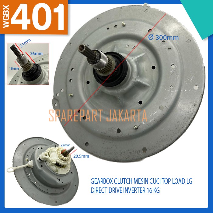 GEARBOX CLUTCH MESIN CUCI TOP LOAD LG DIRECT DRIVE INVERTER 16 KG
